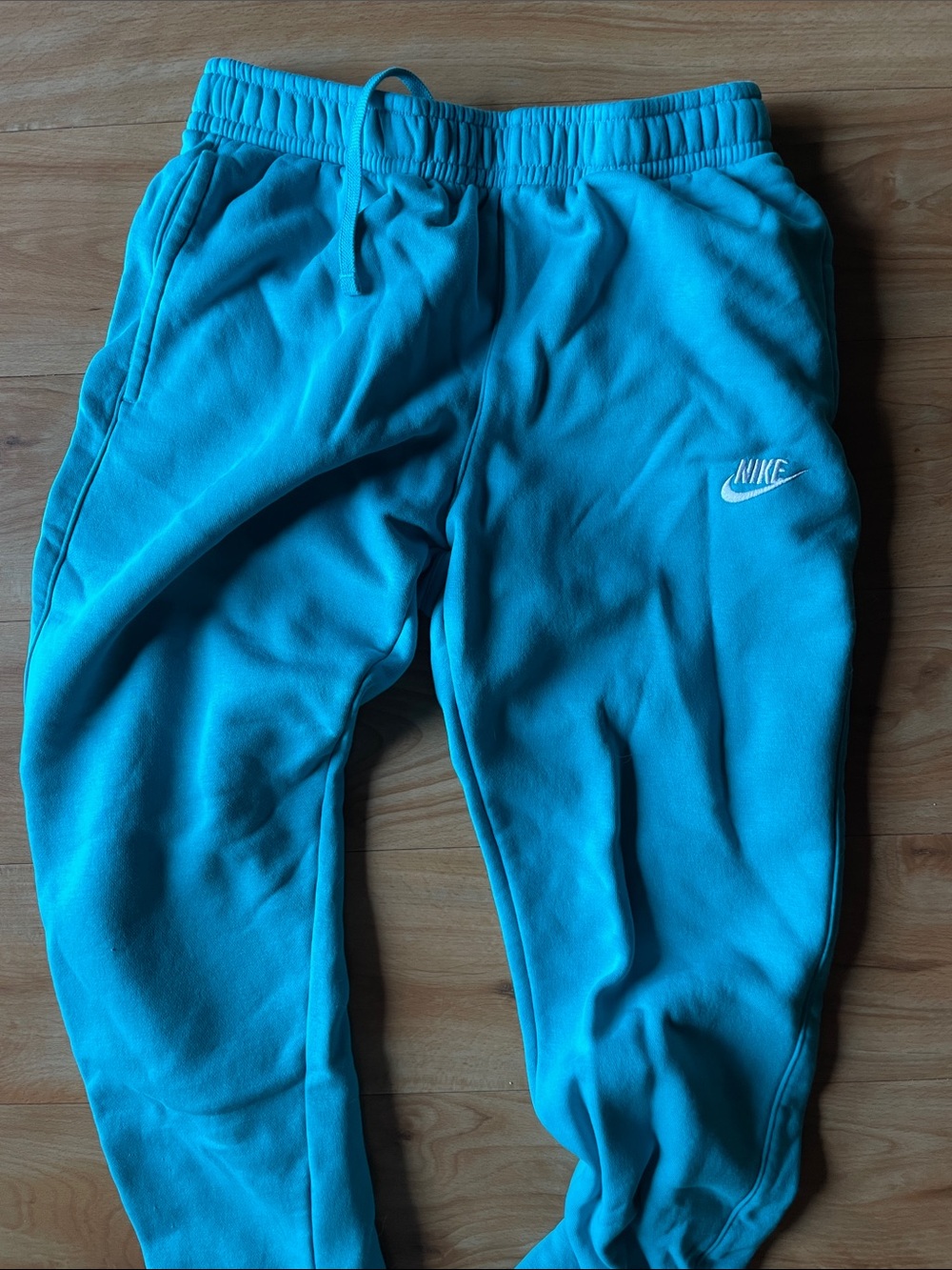 Nike Mens Teal Joggers with Drawstring Waist